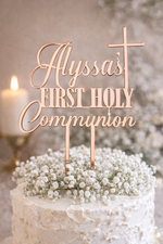 Load image into Gallery viewer, Name First Holy Communion / Baptism / Confirmation Cake Topper
