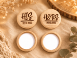 Load image into Gallery viewer, His or Hers + Date Wooden Ring Box
