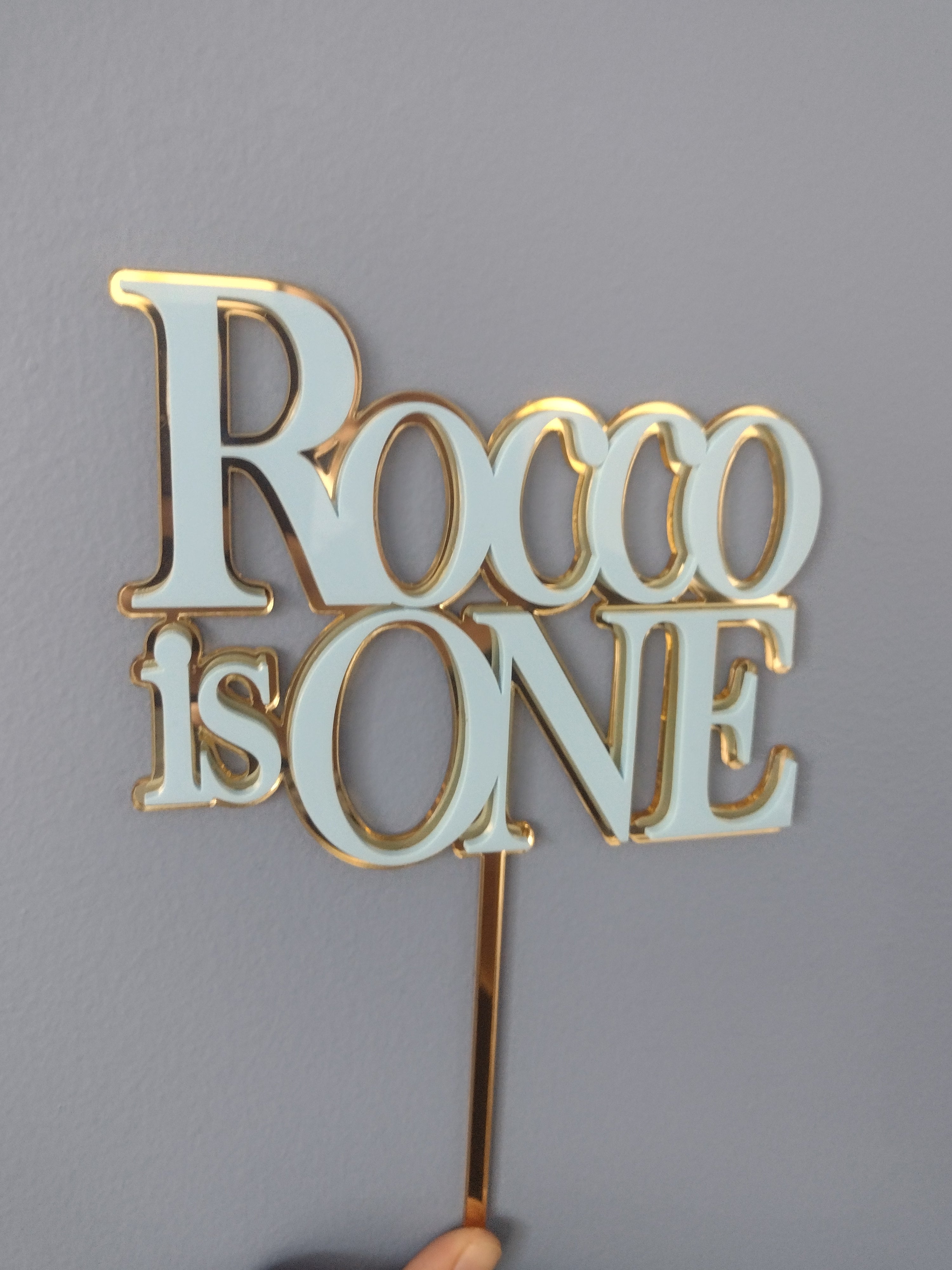 Name + is + Age Cake Topper Double layer