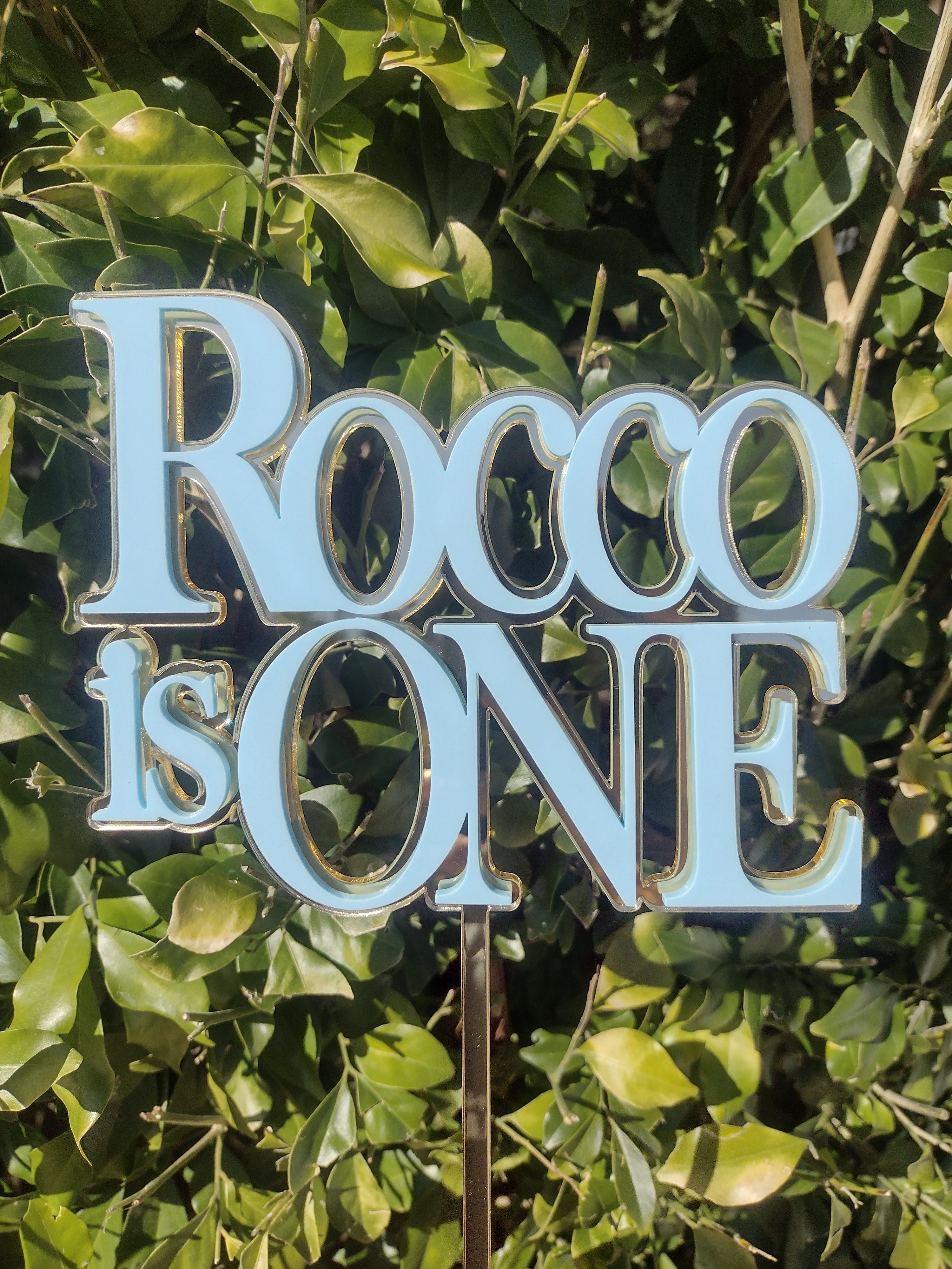 Name + is + Age Cake Topper Double layer