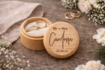 Load image into Gallery viewer, Mr + Mrs | Surname | Date Wooden Ring Box
