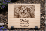 Load image into Gallery viewer, Personalised Pet Memorial Slate Plaque (Custom Photo Engraved)

