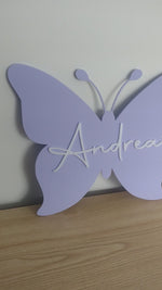 Load and play video in Gallery viewer, Personalised Butterfly Sign - Door / Wall
