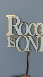 Load and play video in Gallery viewer, Name + is + Age Cake Topper Double layer
