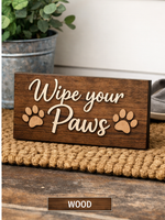 Load image into Gallery viewer, Clear Acrylic Welcome Sign – “Wipe Your Paws”
