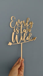 Load and play video in Gallery viewer, Name + is two + Wild + Arrow Cake Topper
