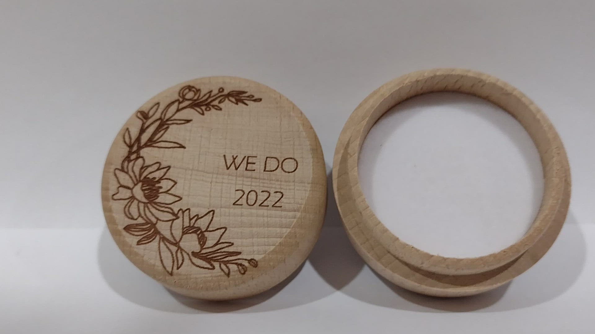 WE DO 2021 / 2022 / 2023 Wedding Wooden Ring Box