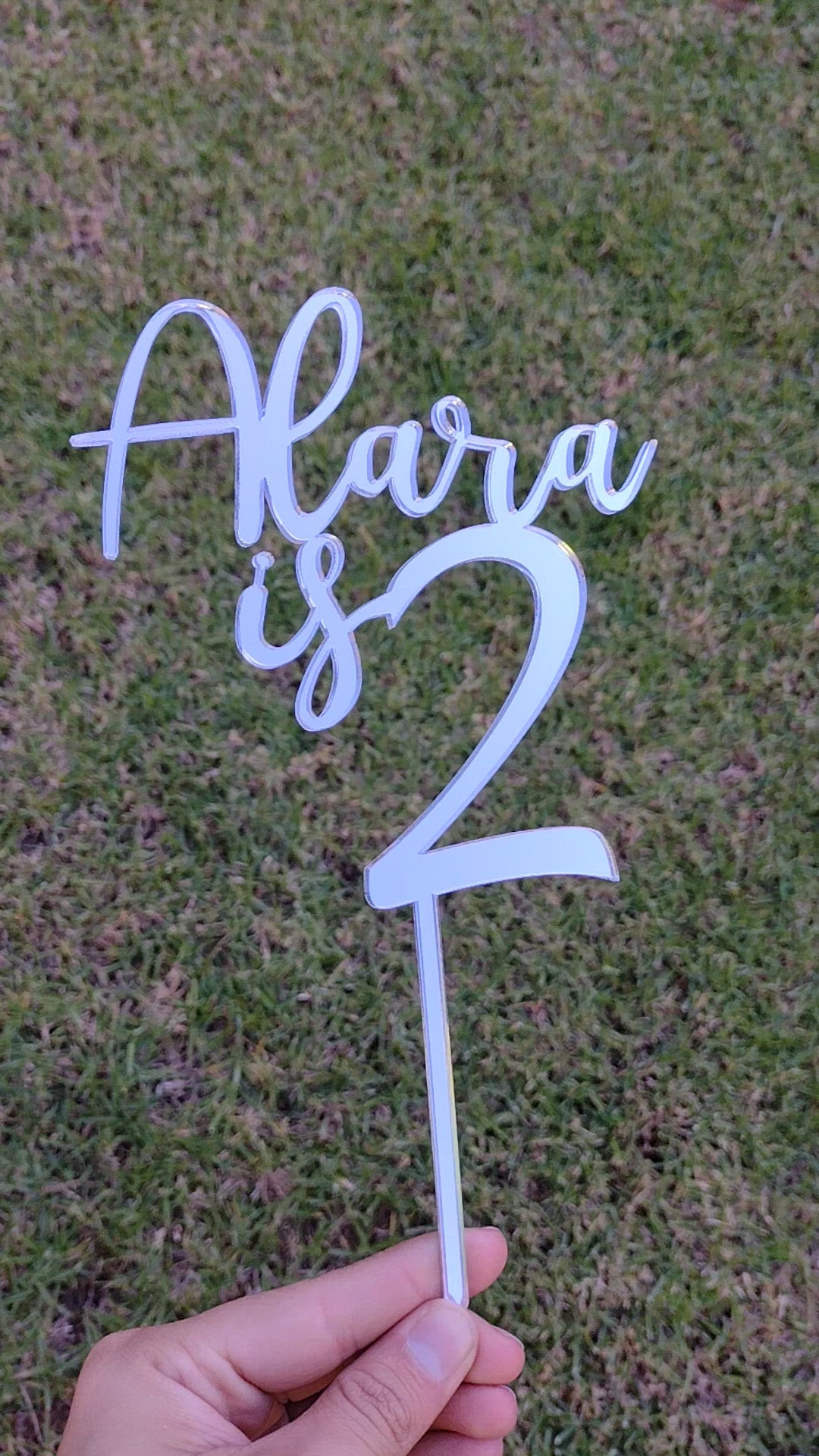 Name is 3 (1, 2, 3, 4, 5... any Age) Cake Topper