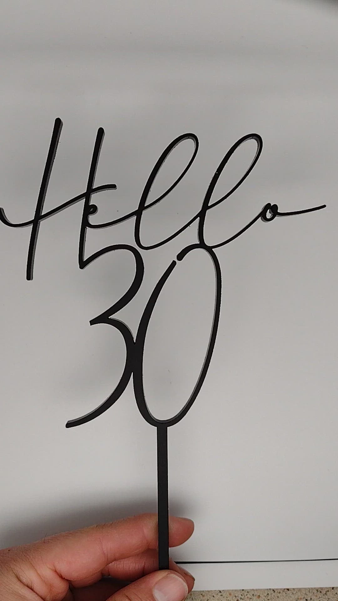 Hello + Age (20, 30. 40, 50) Cake Topper