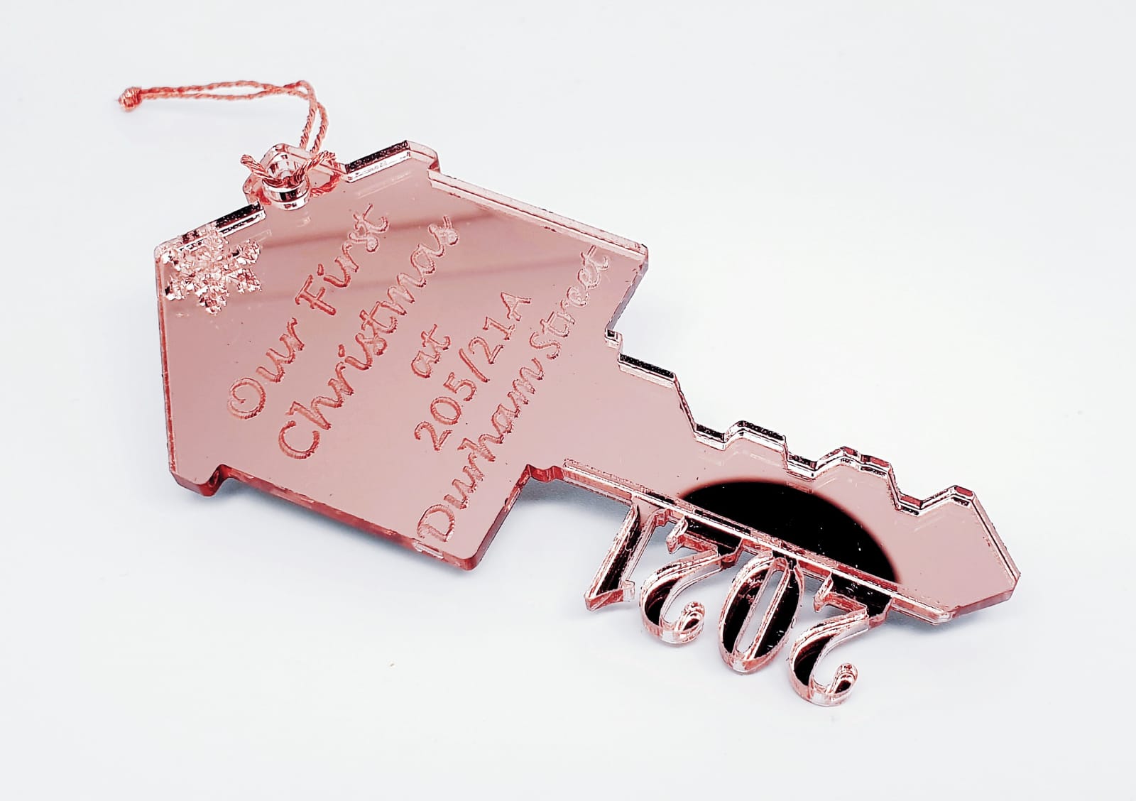 Our First Christmas at + Address (2019, 2020, 2021, 2022, 2023, 2024) Christmas Key Ornament