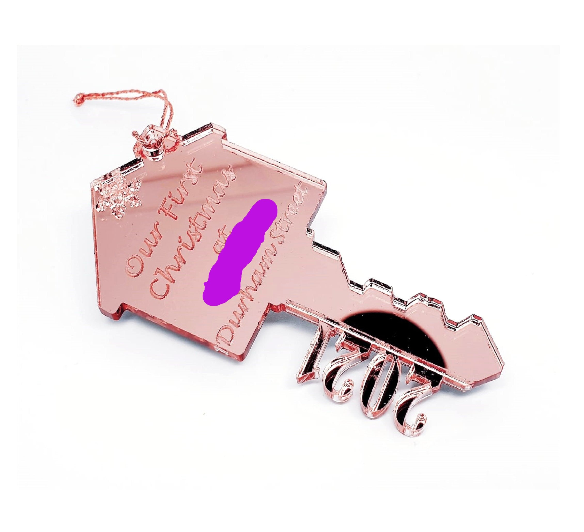 First Christmas in our new home + Address Key Ornament