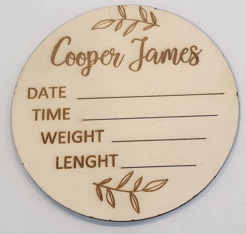 New Born Announcement + Surname + Date