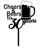 Load image into Gallery viewer, Cheers and Beers to + Age + years Cake Topper
