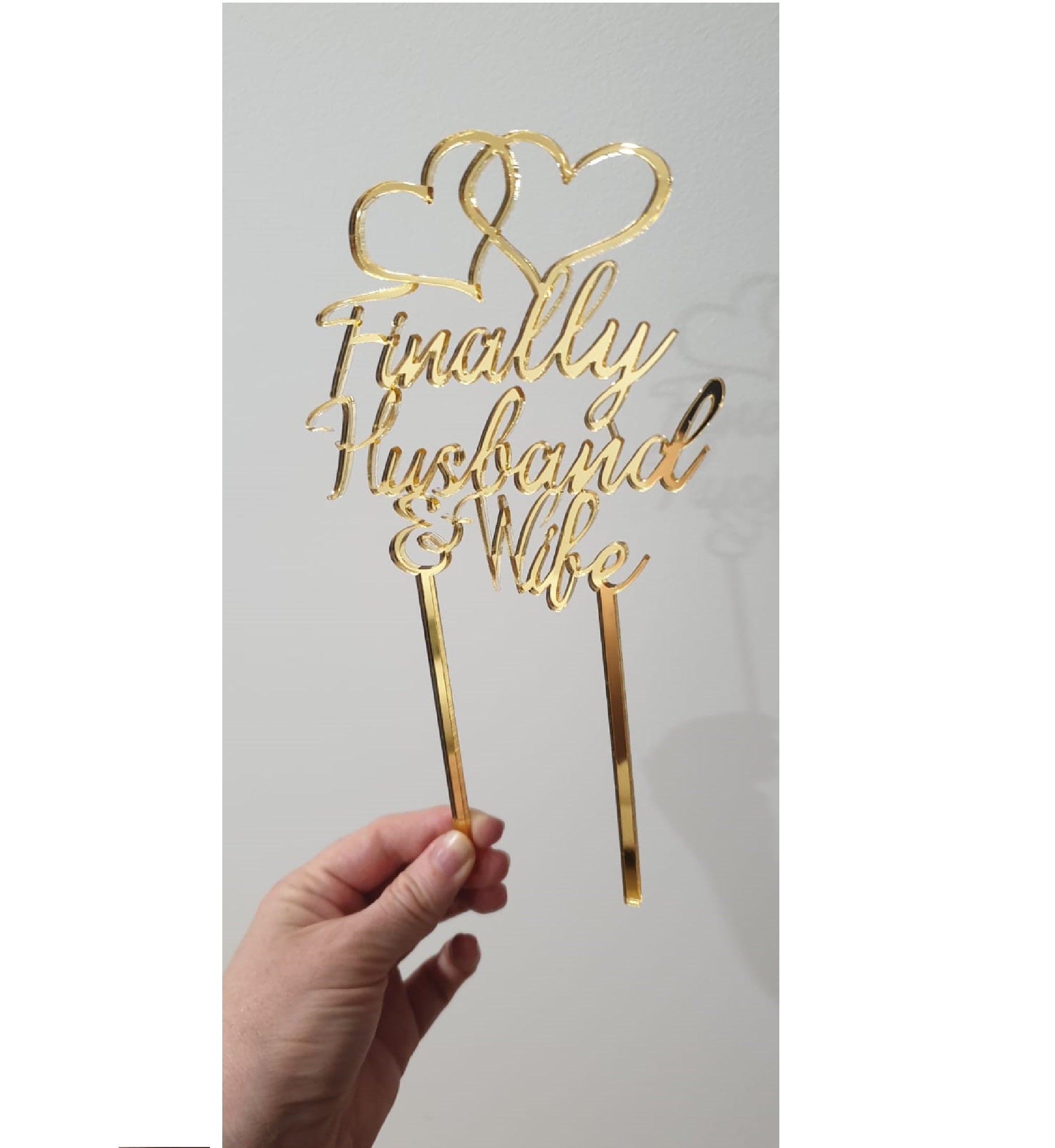 Finally Husband and/& Wife Cake Topper