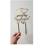 Load image into Gallery viewer, Finally Husband and/&amp; Wife Cake Topper
