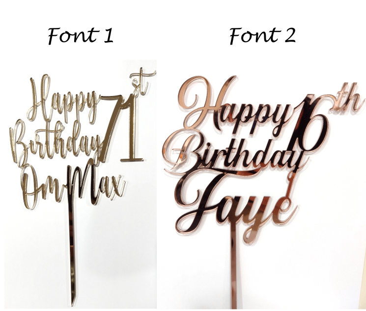 Happy Birthday AGE + NAME Cake Topper