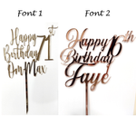 Load image into Gallery viewer, Happy Birthday AGE + NAME Cake Topper
