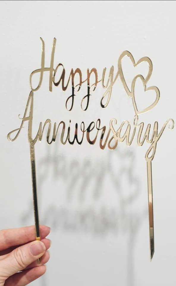 Happy Anniversary Cake Topper