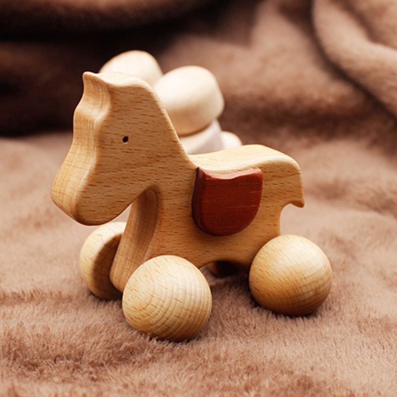 Montessori Wooden Baby Horse Toy