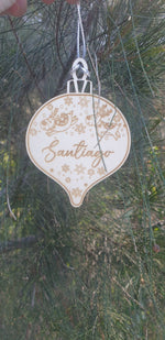 Load image into Gallery viewer, Bauble + Name + Reindeer Ornament
