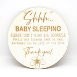 Load image into Gallery viewer, Shhh Baby | Sleeping Baby sleeping sign | Door Hanger Don&#39;t Ring Doorbell Sign |
