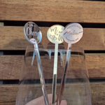 Load image into Gallery viewer, Cocktail Stirrers Personalised Customised Rose Gold Gold Silver Mirror for Weddings, Engagements, Special Ocassion Party Celebrations
