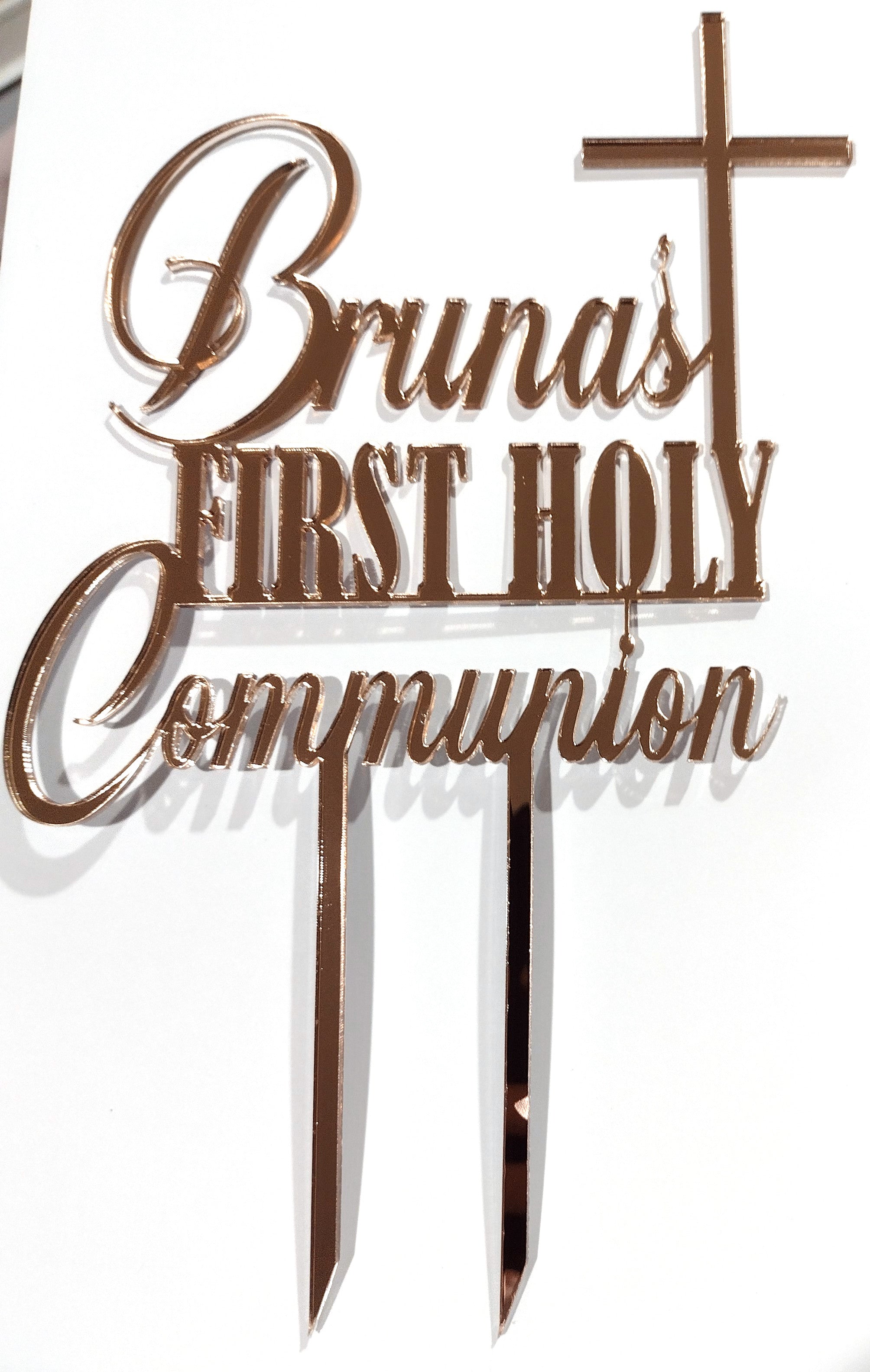 Name First Holy Communion / Baptism / Confirmation Cake Topper