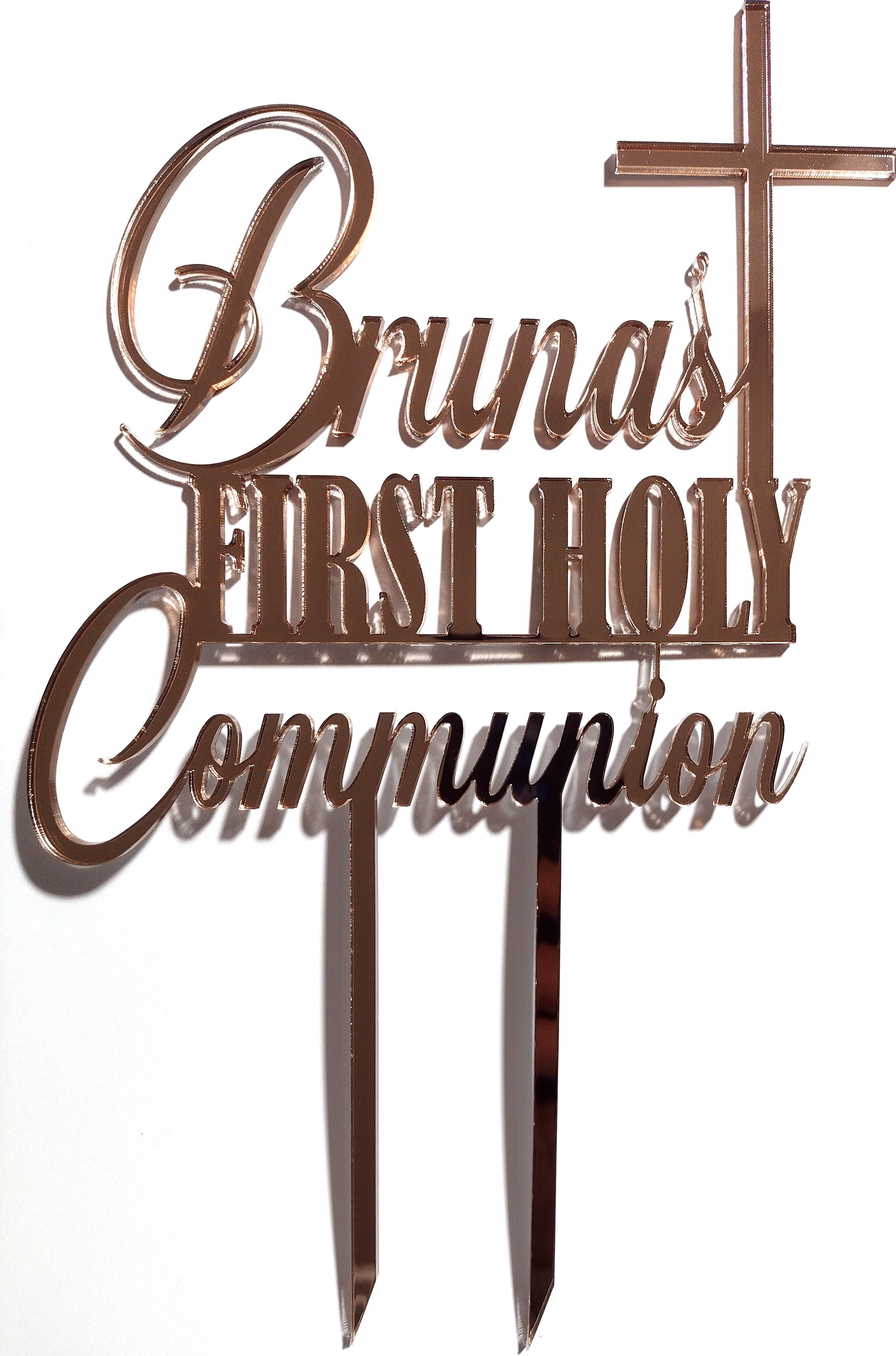 Name First Holy Communion / Baptism / Confirmation Cake Topper