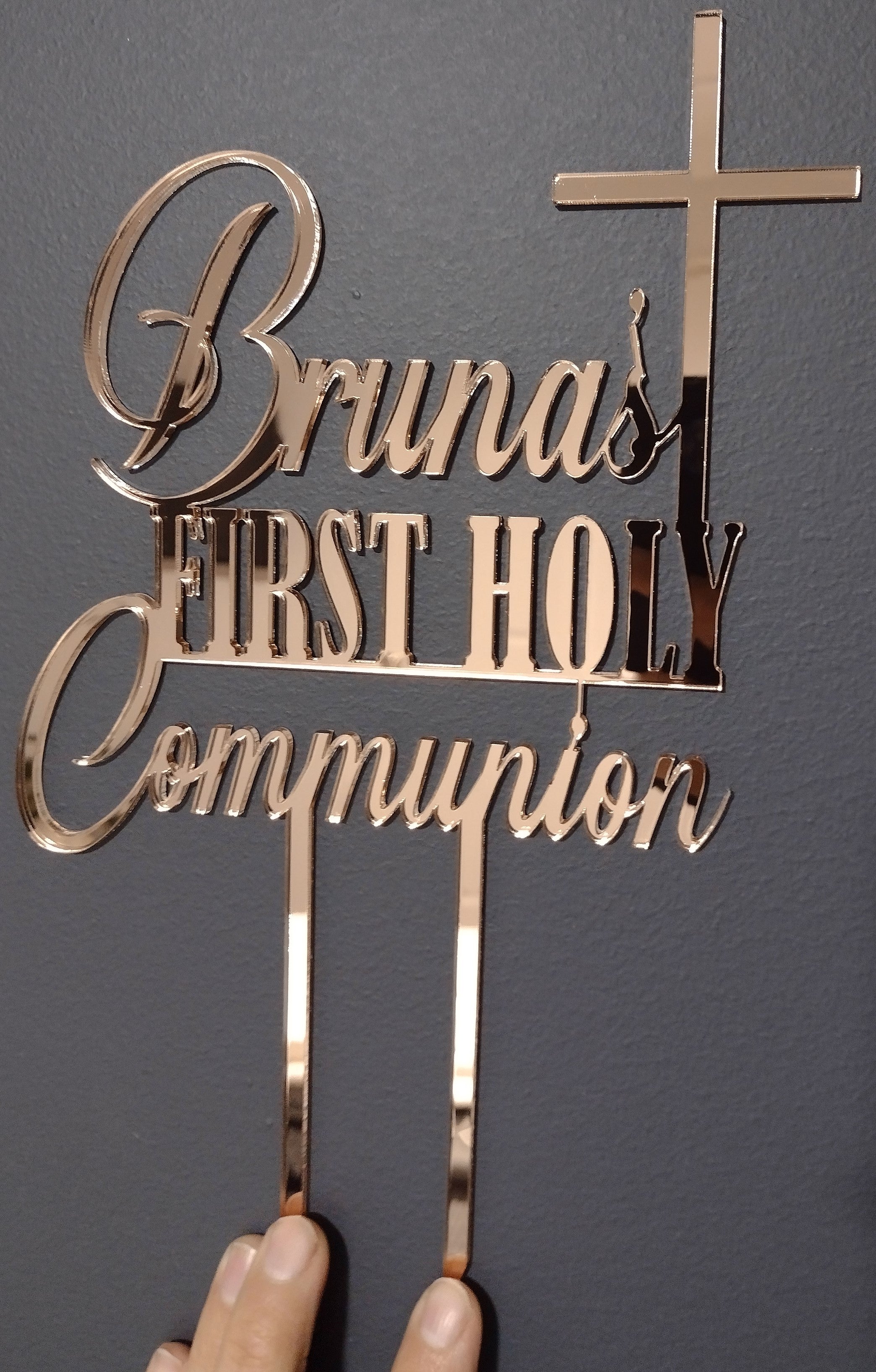 Name First Holy Communion / Baptism / Confirmation Cake Topper