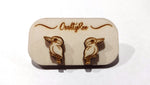 Load image into Gallery viewer, Kookaburra Earrings + Case (Can be personalised)
