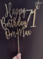 Load image into Gallery viewer, Happy Birthday AGE + NAME Cake Topper
