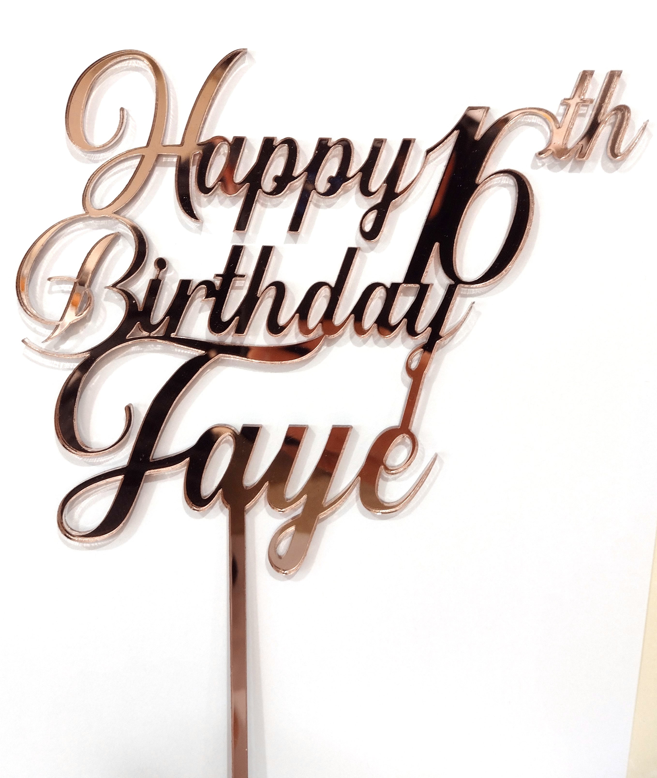 Happy Birthday AGE + NAME Cake Topper