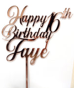 Load image into Gallery viewer, Happy Birthday AGE + NAME Cake Topper
