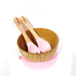 Load image into Gallery viewer, Baby&#39;s Wooden Silicone Bowl, Fork and Spoon
