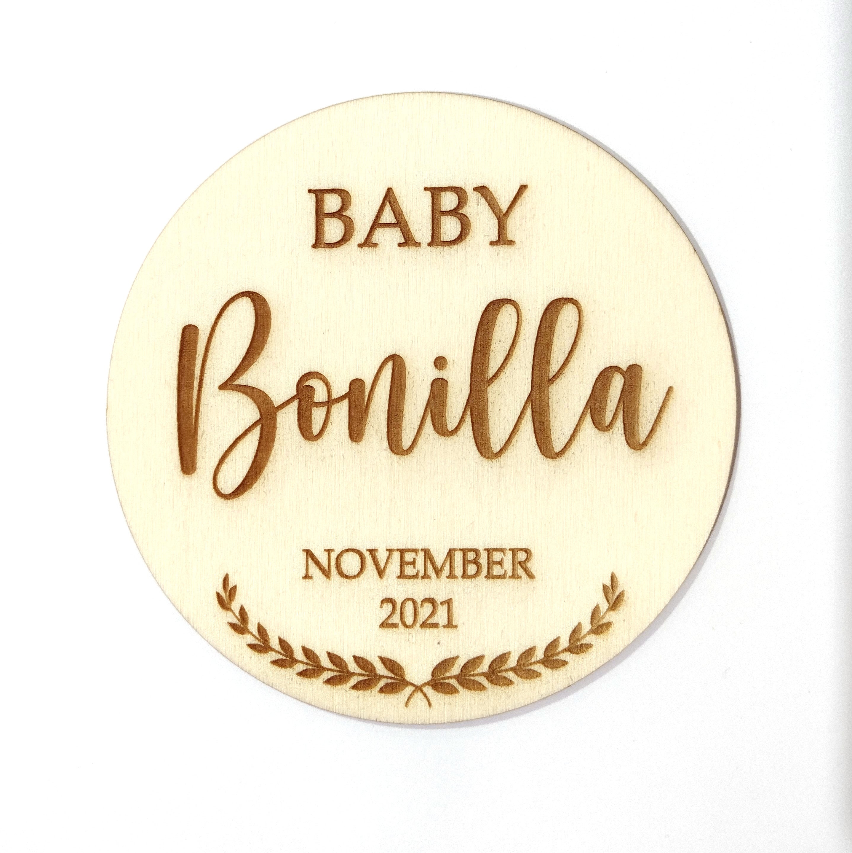 New Born Announcement + Surname + Date