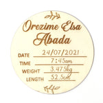 Load image into Gallery viewer, Personalised New Born Announcement / Introducing + Baby Name Disc Double Sided
