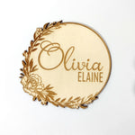 Load image into Gallery viewer, Newborn Announcement Floral Rose Circle Theme
