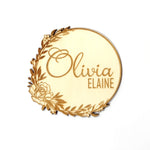 Load image into Gallery viewer, Newborn Announcement Floral Rose Circle Theme
