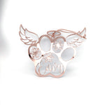 Load image into Gallery viewer, Paw Angel + Name + Snowflake Ornament
