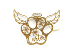 Load image into Gallery viewer, Paw Angel + Name + Snowflake Ornament
