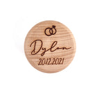 Load image into Gallery viewer, Rings + Name + Date Wooden Ring Box
