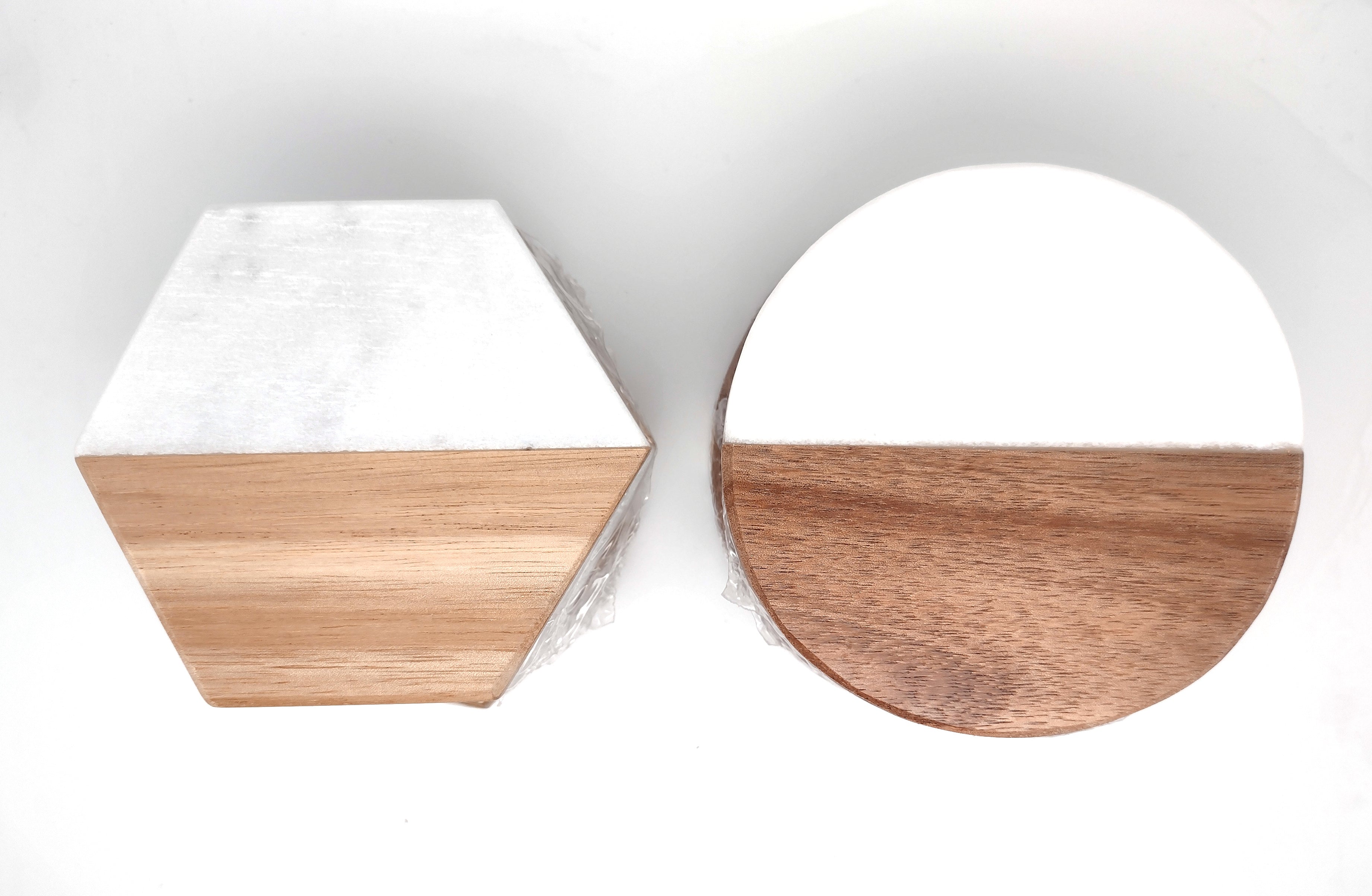 Personalised Marble and Wood Coasters - Gift