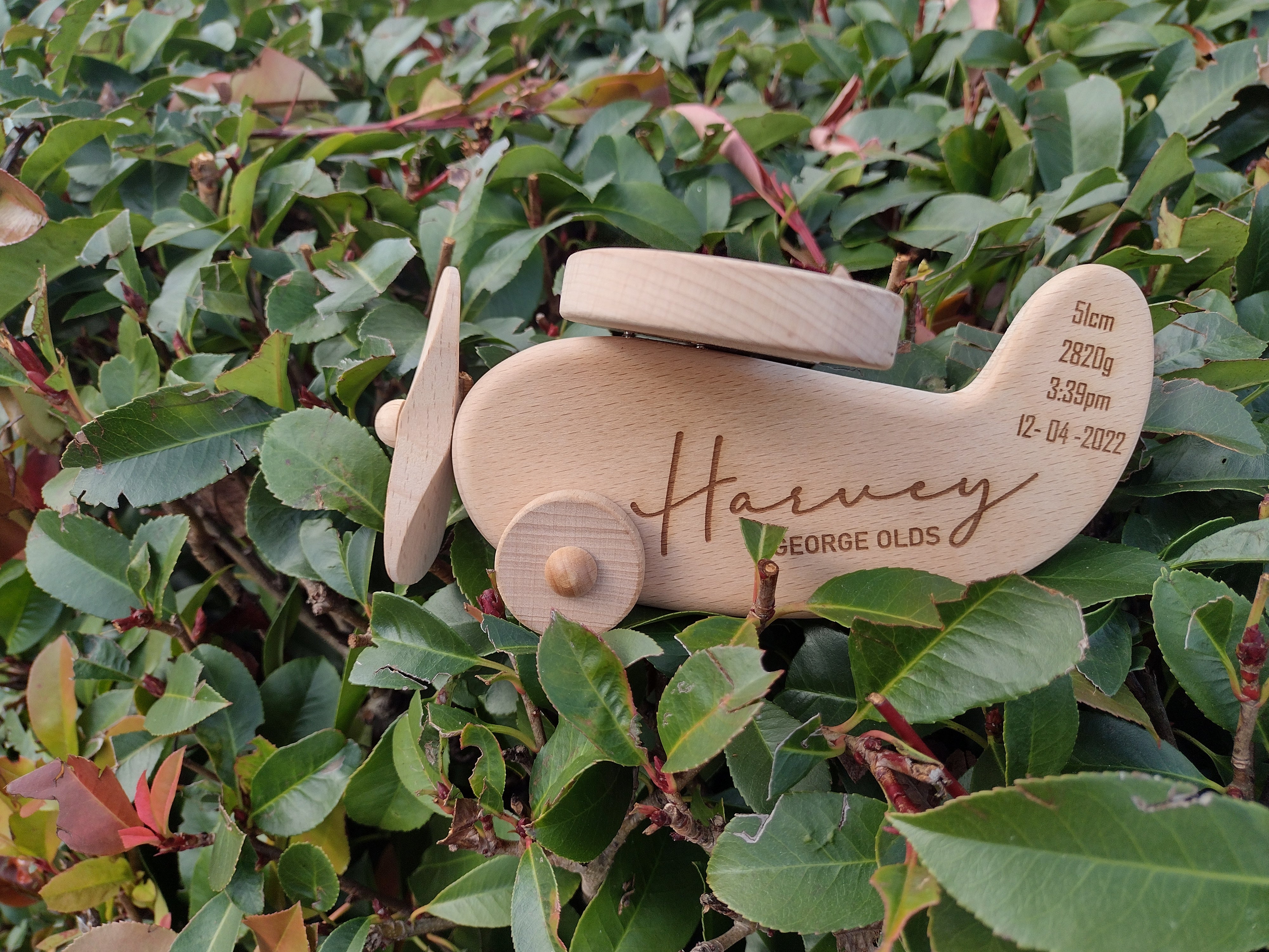 Wooden Plane - Birth Details + First and Middle Name