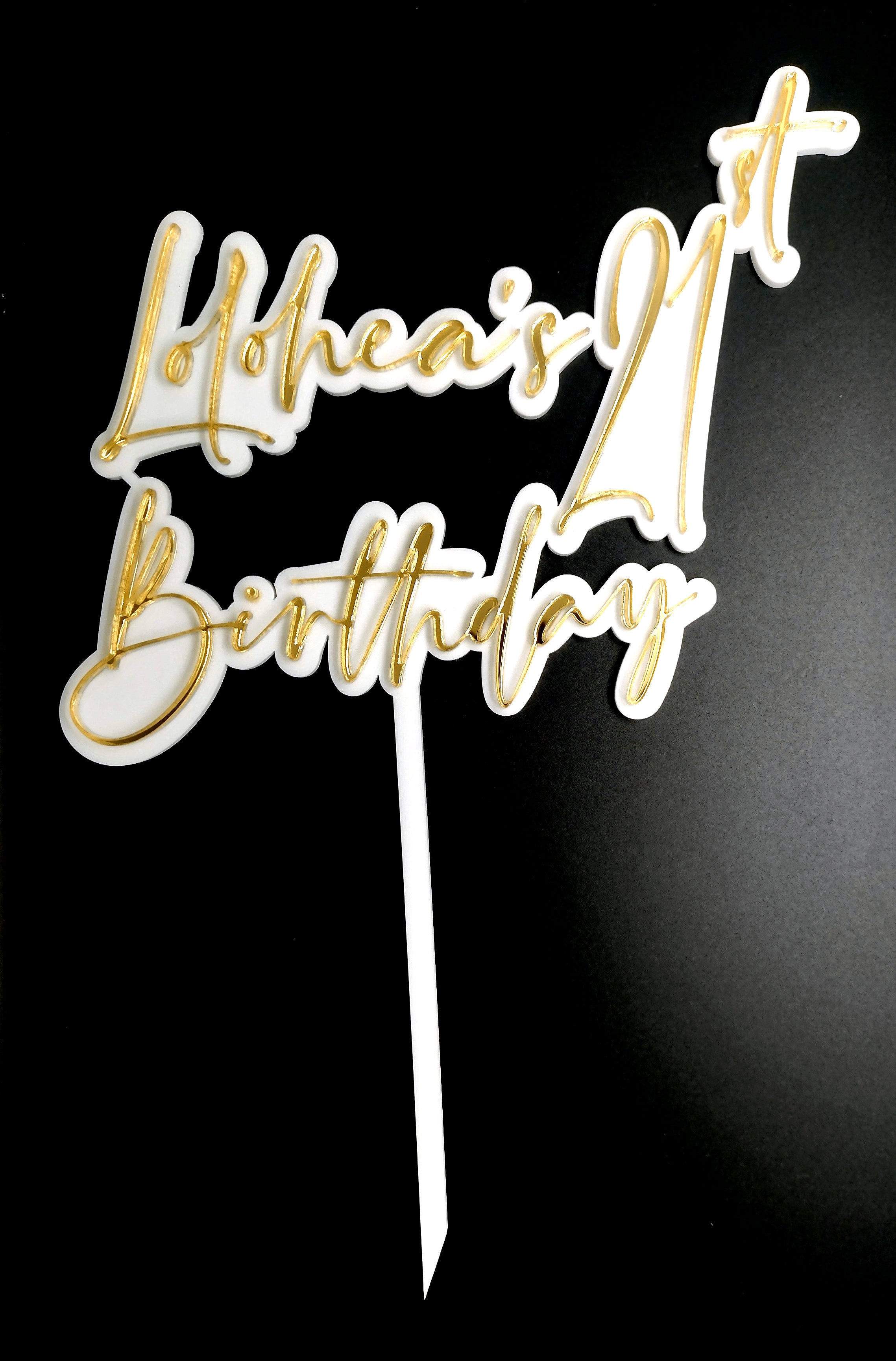 Name's + Age + Birthday Cake Topper Double layer