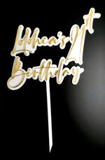 Load image into Gallery viewer, Name&#39;s + Age + Birthday Cake Topper Double layer
