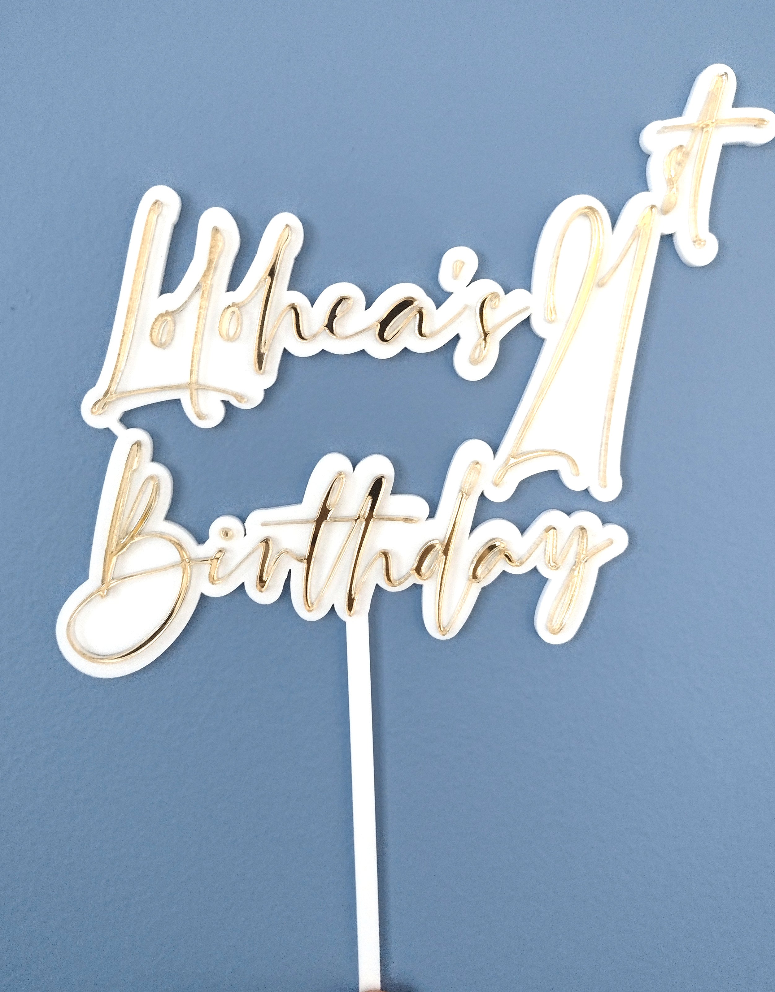 Name's + Age + Birthday Cake Topper Double layer