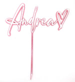 Load image into Gallery viewer, Name + Heart Cake Topper Double layer
