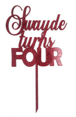 Load image into Gallery viewer, Name turns + Age Cake Topper
