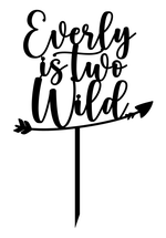 Load image into Gallery viewer, Name + is two + Wild + Arrow Cake Topper
