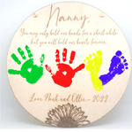 Load image into Gallery viewer, Personalised Nanna / Nanny Hand + Foot Print Plaque
